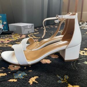 White low heel shoes